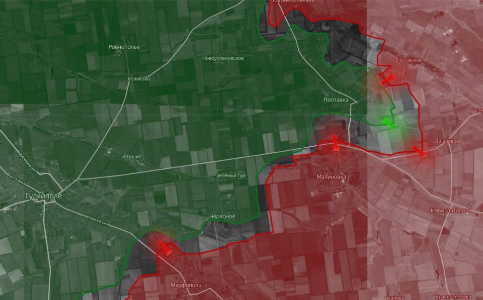 «На Днепропетровском направлении ВС РФ закрыли «карман» площадью до 6,6 км севернее населенного пункта Ольговское