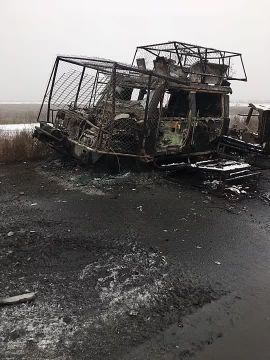 Уничтоженный на Южно-Днепропетровском направлении украинский бронеавтомобиль Iveco LMV итальянского производства