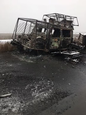 Уничтоженный на Южно-Днепропетровском направлении украинский бронеавтомобиль Iveco LMV итальянского производства