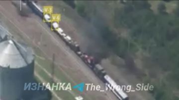 Поражение железнодорожного эшелона с боевой техникой ВСУ с применением ОТРК "Искандер" и БпЛА "Герань" в районе н.п. Вишневое Днепропетровской области