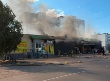 Последствия удара по новой почте, в Павлограде